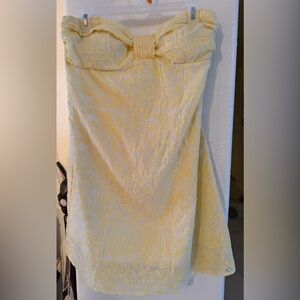 Charlotte Russe : Yellow Strapless Dress (Large) light Material , Pre- Owned